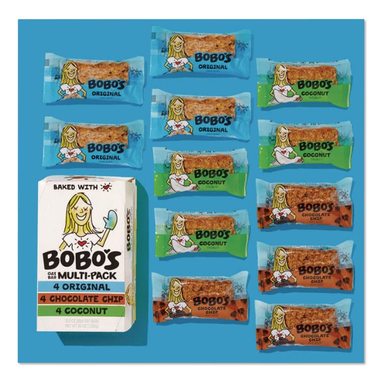 BOBO'S Oat Bar Coconut/Chocolate Chip/Original Multipack, 3 oz Individually Wrapped, 12/Box (BBO00098) thumbnail 2