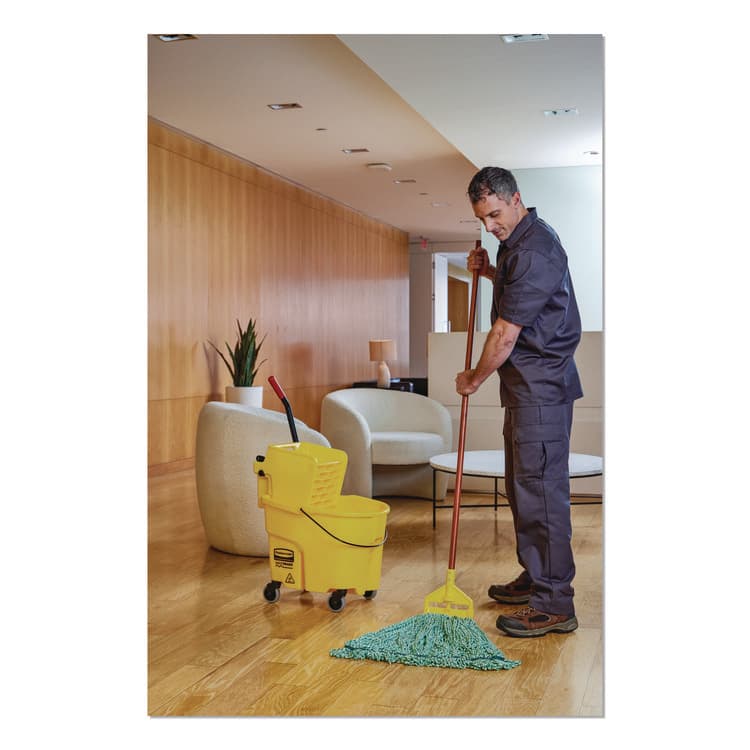 RUBBERMAID COMMERCIAL PROD. Super Stitch Blend Mop, Cotton/Synthetic, Medium, Green (RCPD21206GR00) thumbnail 4