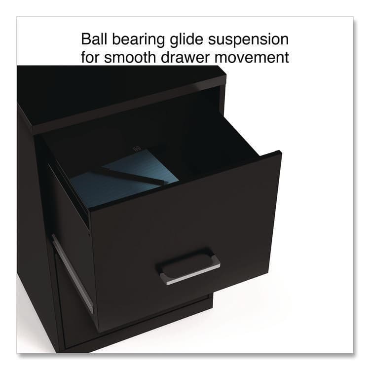 ALERA Soho Vertical File Cabinet, 2 Drawers: File/File, Letter, Black, 14" x 18" x 24.1" (ALESVF1824BL) thumbnail 4