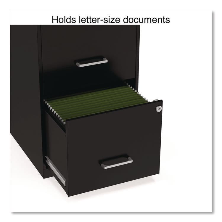ALERA Soho Vertical File Cabinet, 2 Drawers: File/File, Letter, Black, 14" x 18" x 24.1" (ALESVF1824BL) thumbnail 3