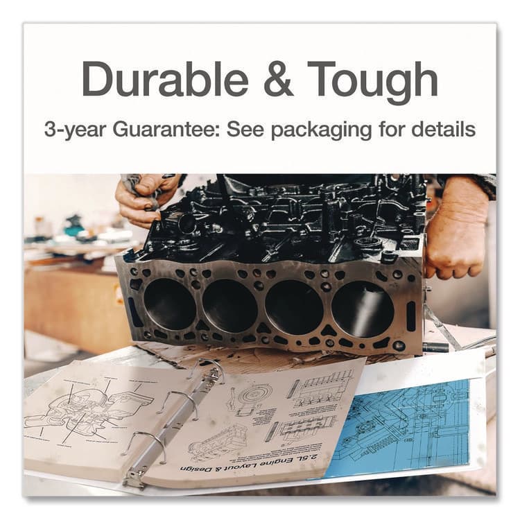 CARDINAL BRANDS . XtraLife ClearVue Non-Stick Slant-D Ring Binder, 3 Rings, 1" Capacity, 11 x 8.5, White (CRD26300) thumbnail 2