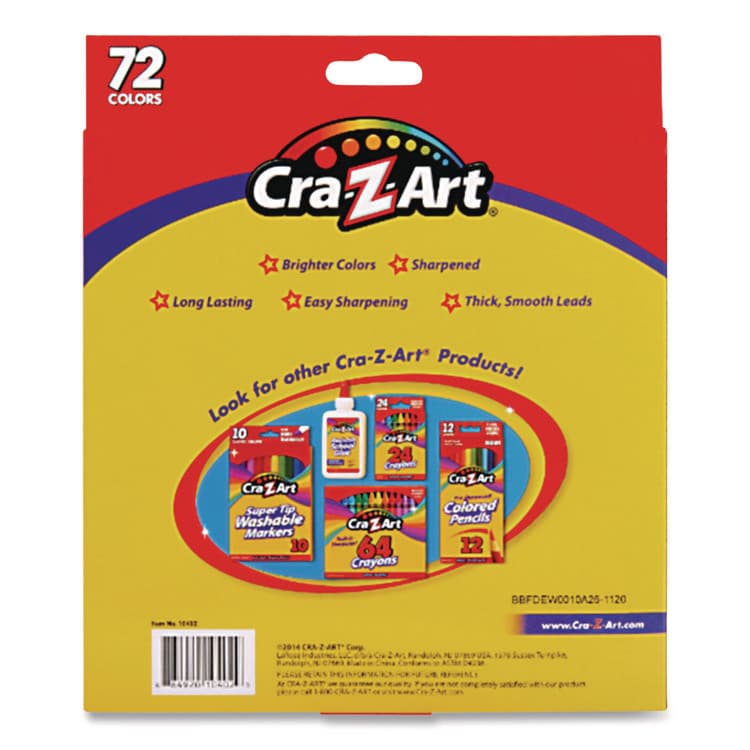 LAROSE INDUSTRIES, LLC Colored Pencils, 72 Assorted Lead and Barrel Colors, 72/Box (CZA1040224) thumbnail 2