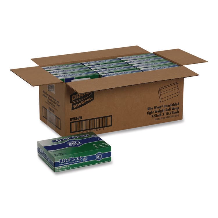 DIXIE FOOD SERVICE Dispens-A-Wax Waxed Deli Patty Paper, 10.75 x 7.5, 500/Box, 12 Boxes/Carton (DXERW86W)