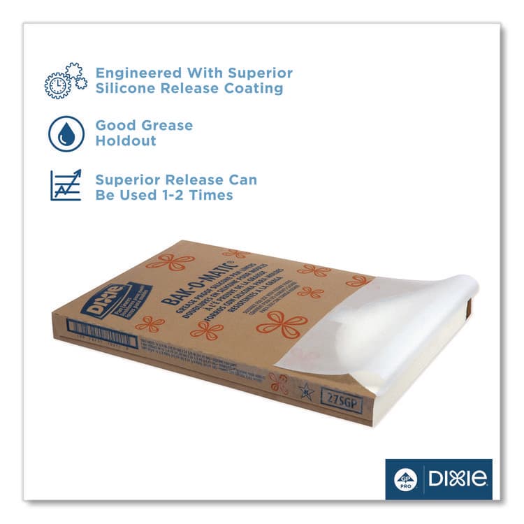 DIXIE FOOD SERVICE Greaseproof Liftoff Pan Liner, 24.38 x 16.38, 1,000/Carton (DXE27SGP) thumbnail 4
