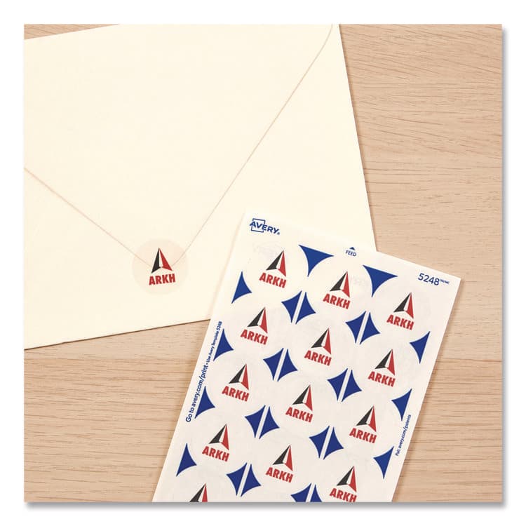 AVERY PRODUCTS CORPORATION Printable Mailing Seals, 1" dia, Clear, 15/Sheet, 32 Sheets/Pack, (5248) (AVE05248) thumbnail 3