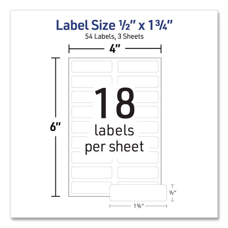 AVERY PRODUCTS CORPORATION No-Iron Fabric Labels, 0.5 x 1.75, White, 18/Sheet, 3 Sheets/Pack (AVE40720) thumbnail 3