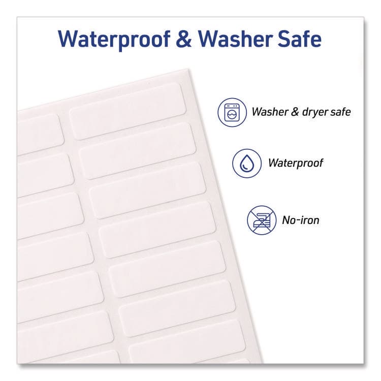 AVERY PRODUCTS CORPORATION No-Iron Fabric Labels, 0.5 x 1.75, White, 18/Sheet, 3 Sheets/Pack (AVE40720) thumbnail 4