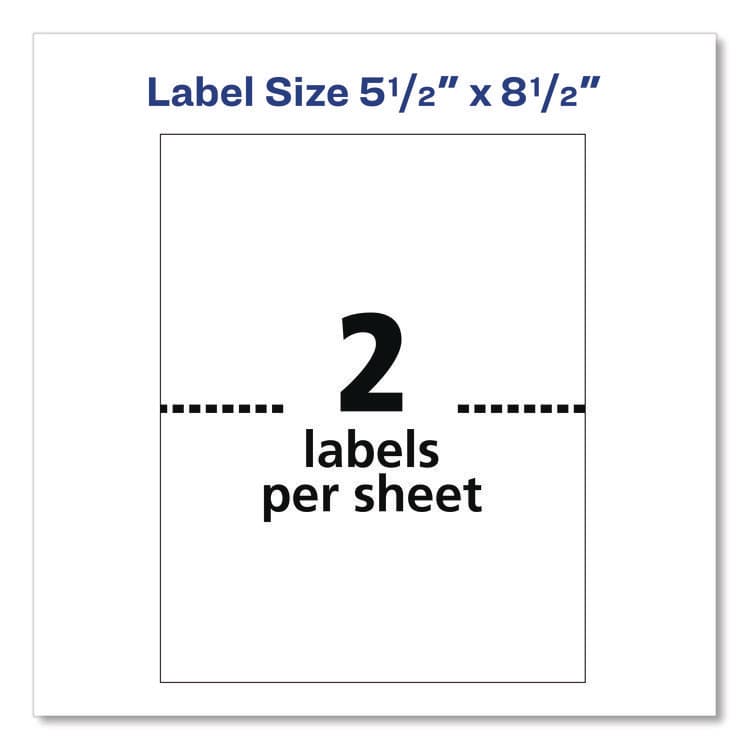 AVERY PRODUCTS CORPORATION White Shipping Labels-Bulk Packs, Inkjet/Laser Printers, 5.5 x 8.5, White, 2/Sheet, 250 Sheets/Box (AVE95930) thumbnail 4
