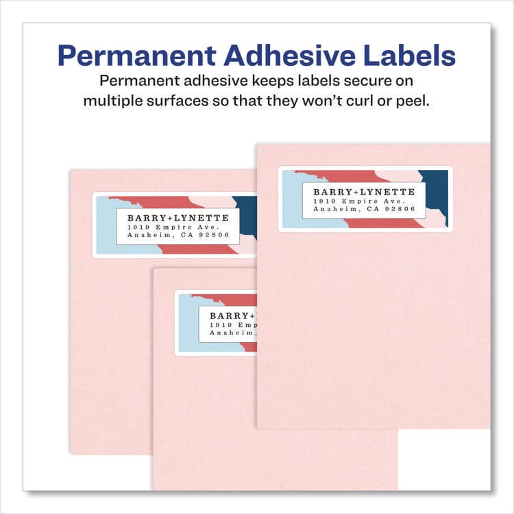 AVERY PRODUCTS CORPORATION Glossy Clear Easy Peel Mailing Labels w/ Sure Feed Technology, Inkjet/Laser Printers, 1 x 2.63, 30/Sheet, 10 Sheets/Pack (AVE6521) thumbnail 3