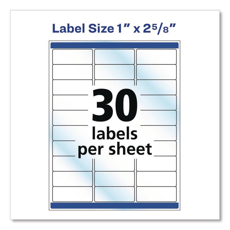 AVERY PRODUCTS CORPORATION Glossy Clear Easy Peel Mailing Labels w/ Sure Feed Technology, Inkjet/Laser Printers, 1 x 2.63, 30/Sheet, 10 Sheets/Pack (AVE6521) thumbnail 4