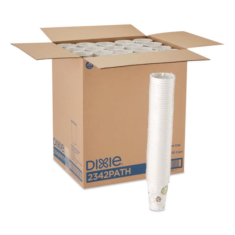 DIXIE FOOD SERVICE Pathways Paper Hot Cups, 12 oz, White/Brown, 50/Sleeve, 20 Sleeves/Carton (DXE2342PATH)