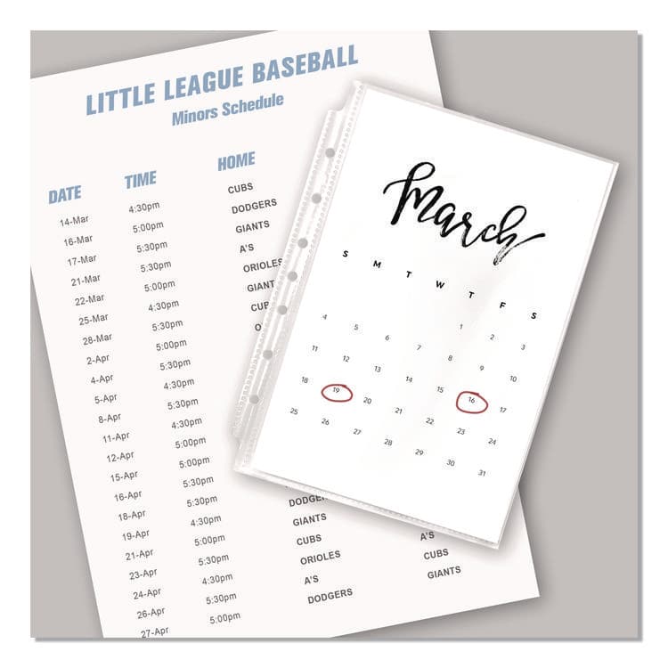 AVERY PRODUCTS CORPORATION Mini Size Heavyweight Diamond Clear Sheet Protector, Side: 7-Hole Punched, Top Load 8.5 x 5.5 Insert, Clear Front, 25/Pack (AVE77004) thumbnail 2