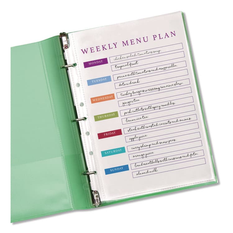 AVERY PRODUCTS CORPORATION Mini Size Heavyweight Diamond Clear Sheet Protector, Side: 7-Hole Punched, Top Load 8.5 x 5.5 Insert, Clear Front, 25/Pack (AVE77004) thumbnail 3