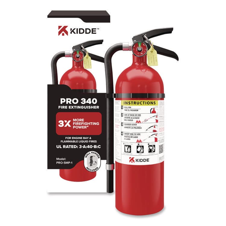 KIDDE Pro-5MP Series Fire Extinguisher, with Wall Hanger, 3-A:40-B:C (KID21032142)