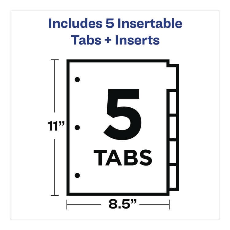 AVERY PRODUCTS CORPORATION Plastic Insertable Dividers, 5-Tab, 11 x 8.5, Assorted Tabs, 1 Set (AVE11465) thumbnail 2