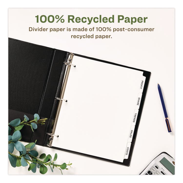 AVERY PRODUCTS CORPORATION Index Maker EcoFriendly Print and Apply Clear Label Dividers with White Tabs, 5-Tab, 11 x 8.5, White, 5 Sets (AVE11580) thumbnail 3