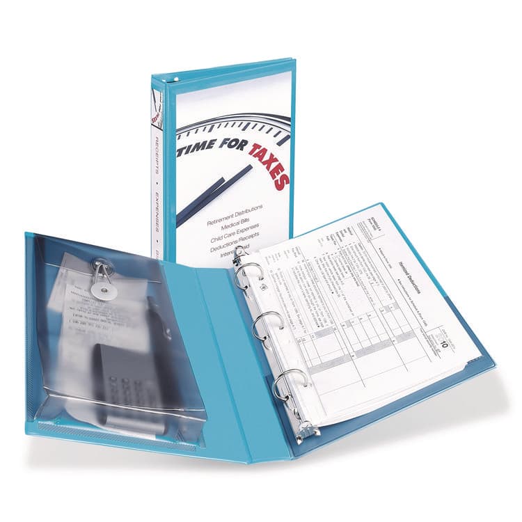 AVERY PRODUCTS CORPORATION Mini Size Protect and Store View Binder with Round Rings, 3 Rings, 1" Capacity, 8.5 x 5.5, Blue (AVE23014)