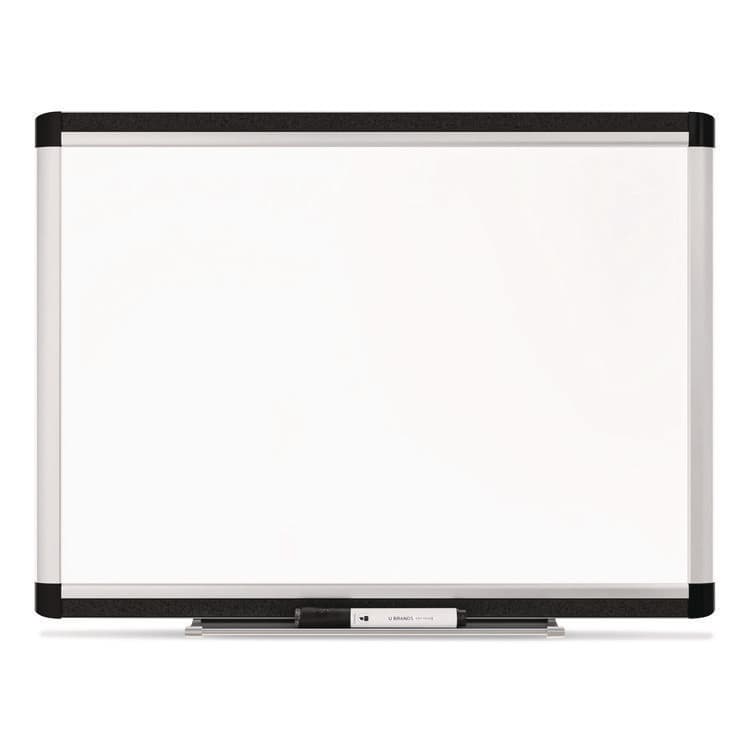 U BRANDS PINIT Magnetic Dry Erase Board, 24" x 18" (Actual Size: 23" x 17"), White Surface, Satin Aluminum Frame (UBR2804U0001)