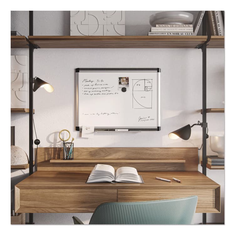 U BRANDS PINIT Magnetic Dry Erase Board, 24" x 18" (Actual Size: 23" x 17"), White Surface, Satin Aluminum Frame (UBR2804U0001) thumbnail 2