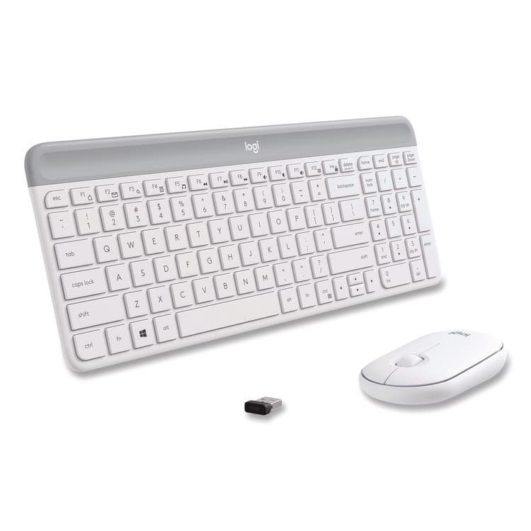 LOGITECH, . MK470 Slim Wireless Keyboard and Mouse Combo, 2.4 GHz/33 ft Wireless Range, Off-White (LOG920009443) thumbnail 2