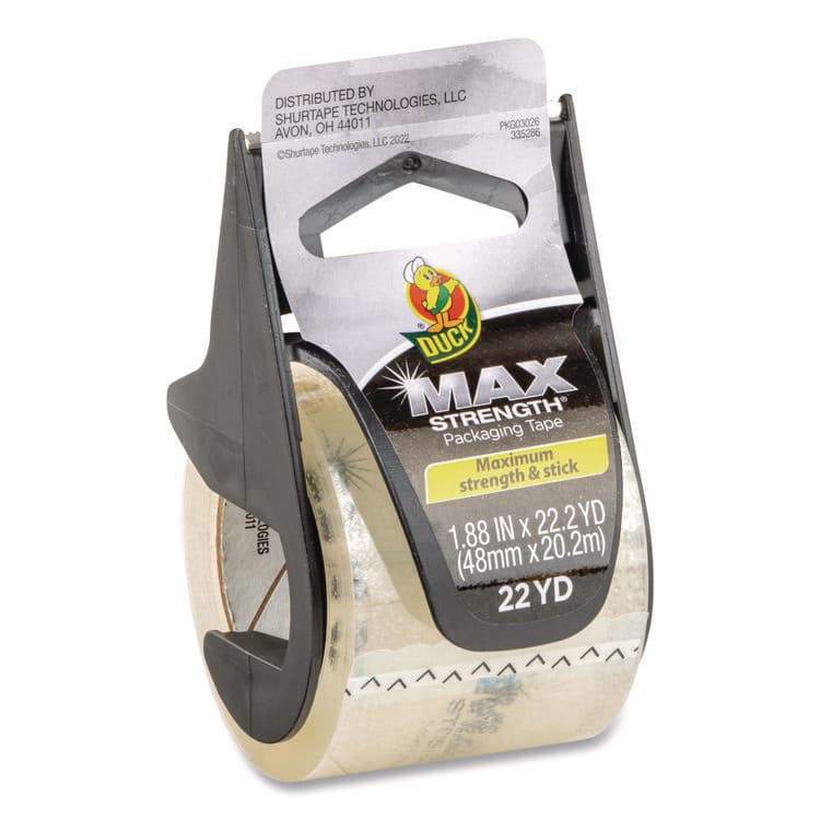 SHURTAPE TECHNOLOGIES MAX Packaging Tape with Dispenser, 1.5" Core, 1.88" x 22 yds, Crystal Clear, 6/Box (DUC284983) thumbnail 2