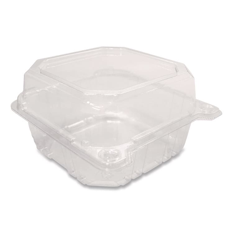 KARAT BY LOLLICUP PET Plastic Hinged Container, 6 x 6 x 3.3, Clear, Plastic, 500/Carton (KRTFPHC66PET1C) thumbnail 2