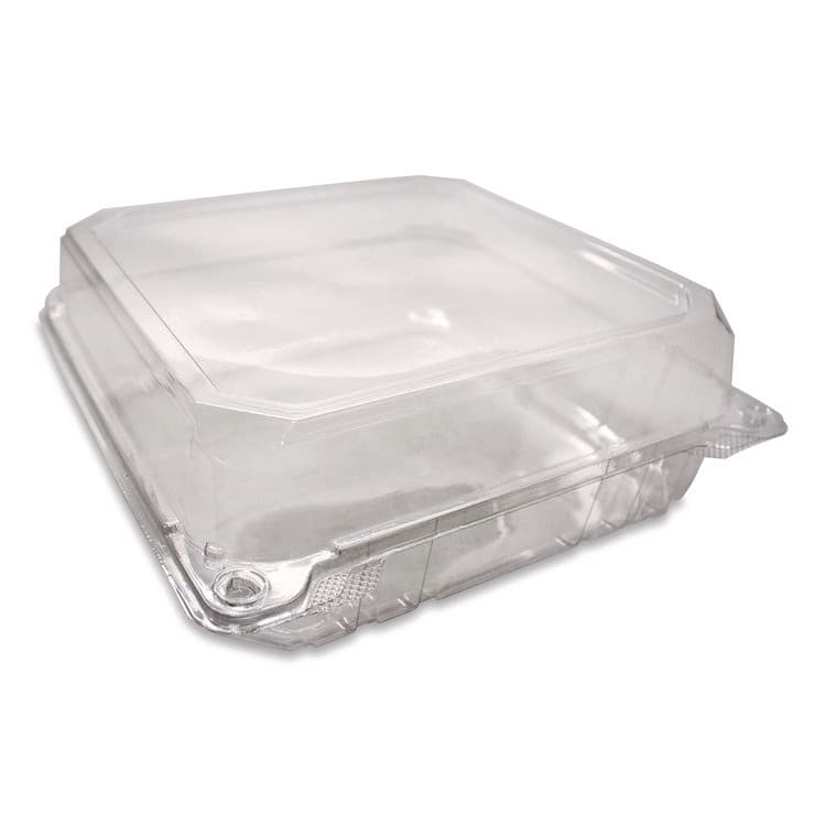 KARAT BY LOLLICUP PET Plastic Hinged Container, 9 x 9 x 3.6, Clear, Plastic, 100/Pack, 2 Packs/Carton (KRTFPHC99PET1C) thumbnail 3