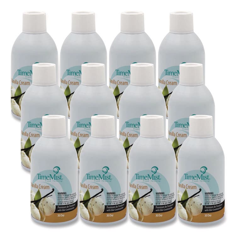 ZEP . Premium Metered Air Freshener Refill, Vanilla Cream, 5.3 oz Aerosol Spray, 12/Carton (TMS1042737) thumbnail 3