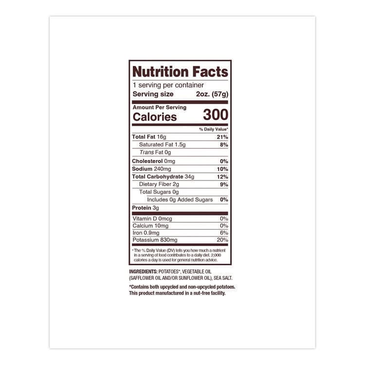 DIEFFENBACH'S SNACKS Kettle Potato Chips, Sea Salt, 2 oz Bags, 24/Carton (UGLDFN26102) thumbnail 3