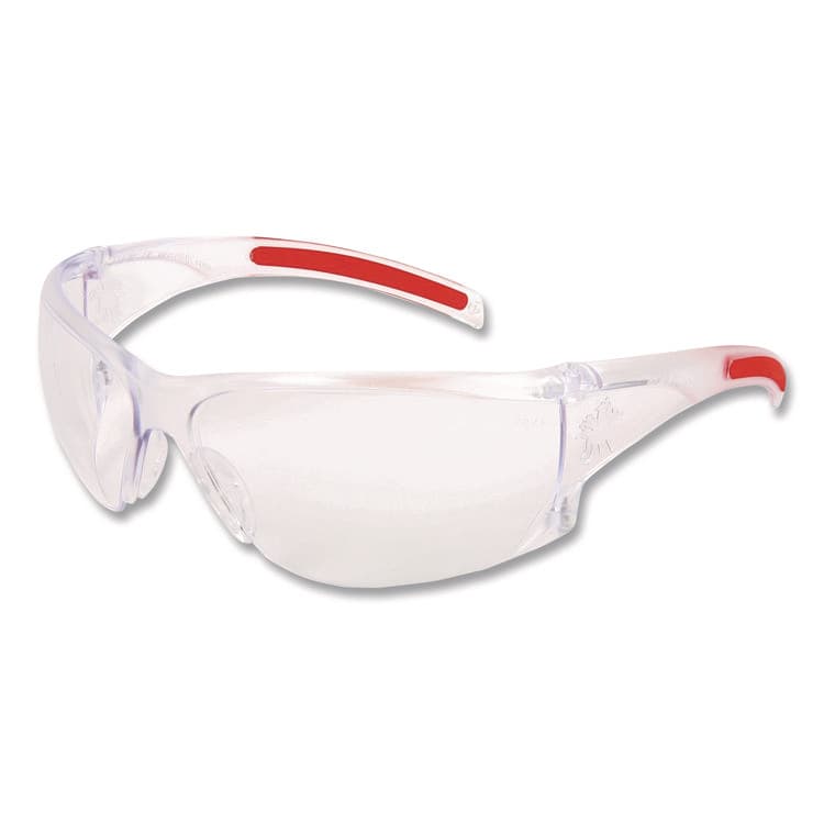 MCR SAFETY Hulk HK1 Series Safety Glasses, Clear/Red Full Frame, Clear Dual Lens (CRWHK110AF)