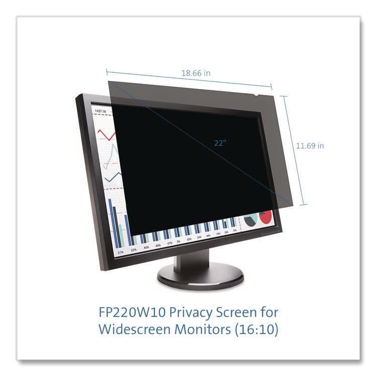 ACCO BRANDS, . Anti-Glare Reversible Privacy Screen for 22.1" Widescreen Monitor, 16:10 Aspect Ratio (KMWK55786WW) thumbnail 2