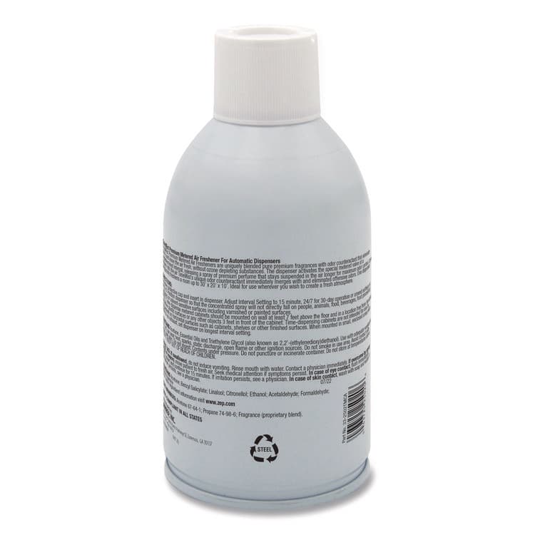 ZEP . Premium Metered Air Freshener Refill, Clean N Fresh, 7.1 oz Aerosol Spray, 12/Carton (TMS1042771) thumbnail 3