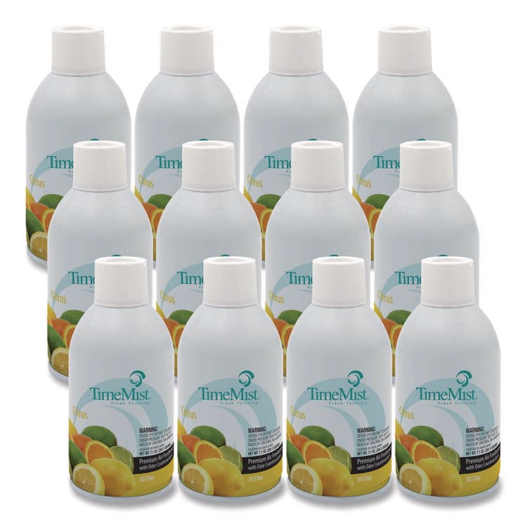 ZEP . Premium Metered Air Freshener Refill, Citrus, 7.1 oz Aerosol Spray, 12/Carton (TMS1042781) thumbnail 3