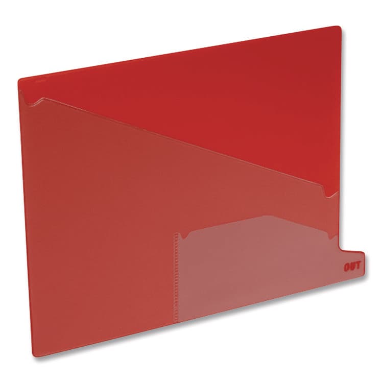 TOPS BUSINESS FORMS Colored Poly End Tab "Out" Guides, 1/3-Cut: Bottom Position, For Letter Size Files, Red, 25/Box (PFX13561)