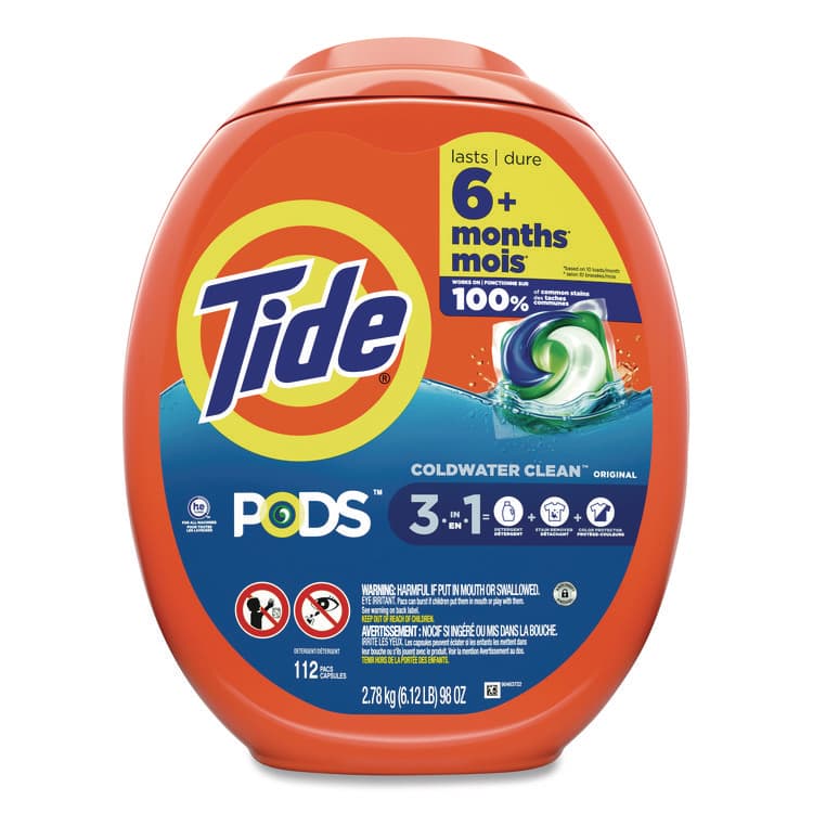 PROCTER & GAMBLE PODS Laundry Detergent, Pods, Tide Original, 112 Pods/Tub (PGC03243PK)