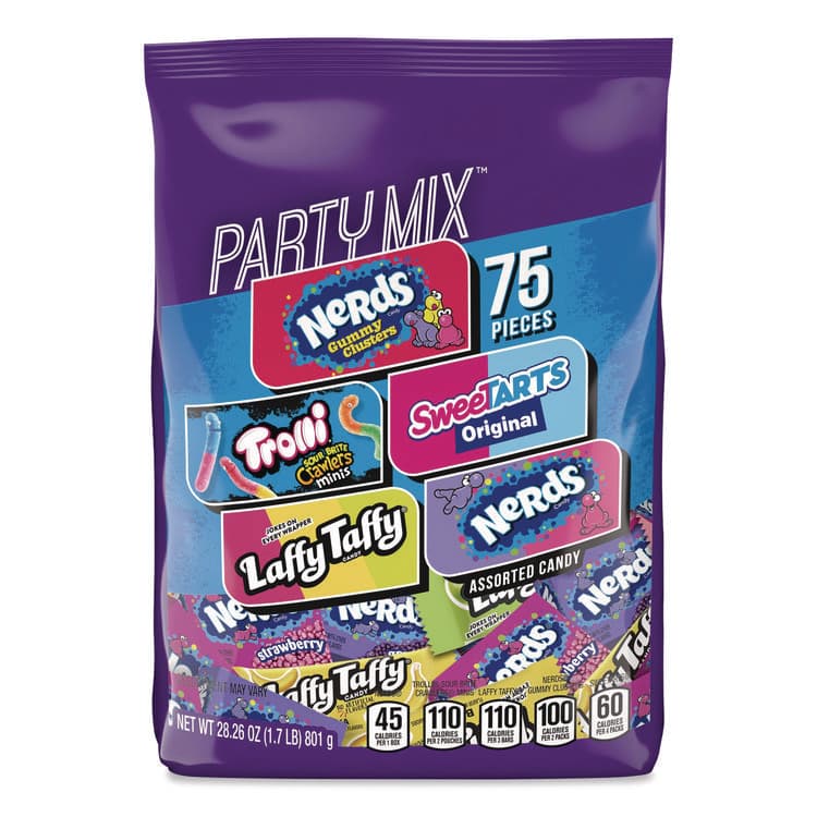 FERRARA CANDY CO Party Mix Stand-Up Bag, 75 Pieces, Assorted Flavors, 1.7 lb Bag (SWVFER07938)