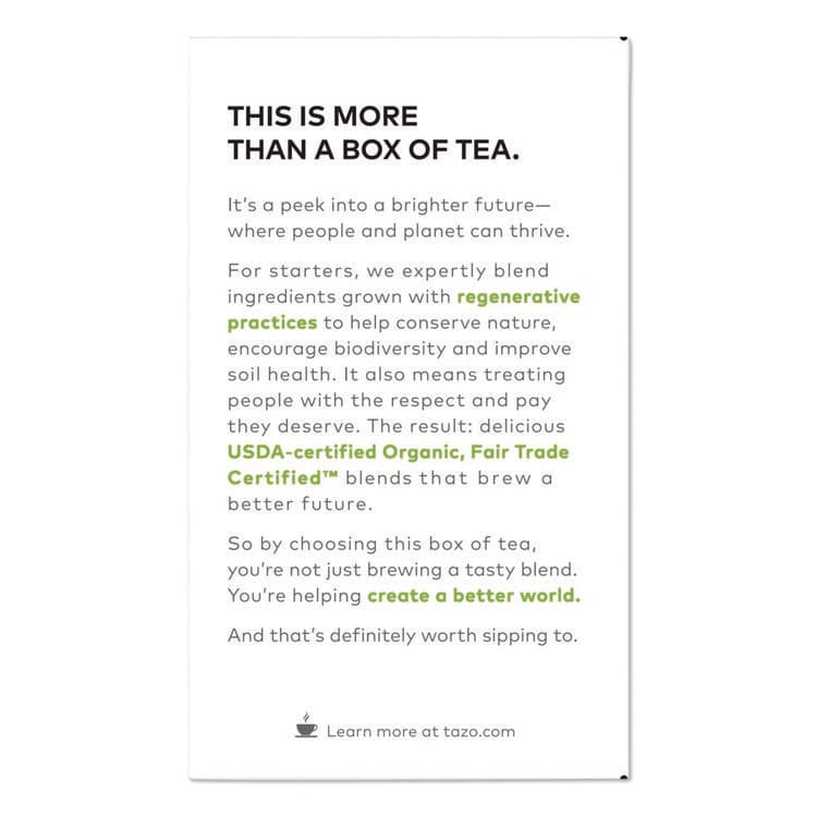 STARBUCKS COFFEE COMPANY Tea Bags, Organic Green Ginger, 16/Box (TZOTAZ00356BX) thumbnail 4