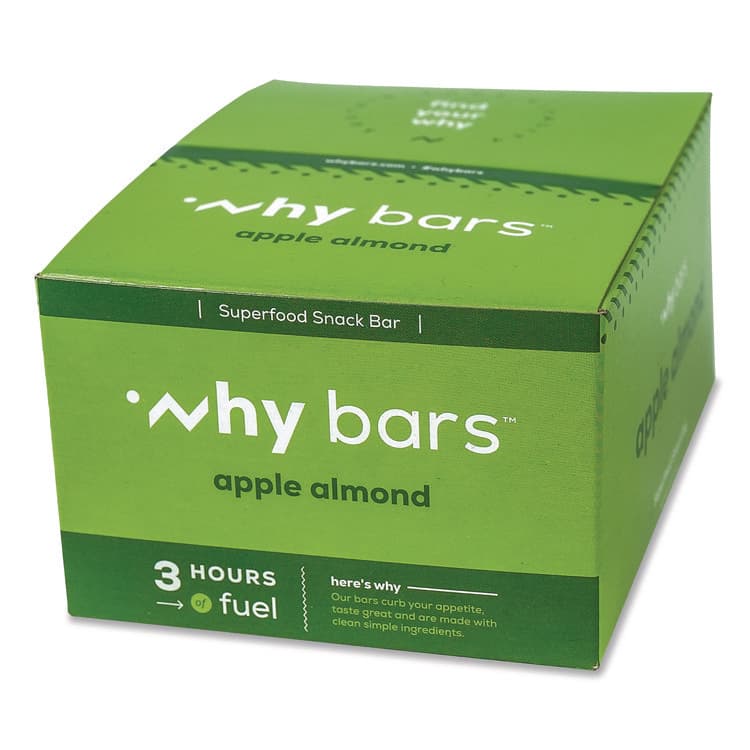 WHY BARS Superfood Snack Bar, Apple Almond, 2.04 oz Bar, 12/Box (WHYWHY16208) thumbnail 2