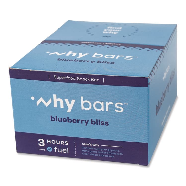 WHY BARS Superfood Snack Bar, Blueberry Bliss, 2.04 oz Bar, 12/Box (WHYWHY16209) thumbnail 2