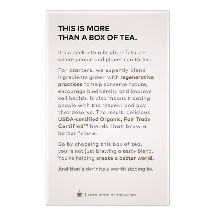 STARBUCKS COFFEE COMPANY Tea Bags, Organic Awake English Breakfast, 16/Box (TZOTAZ00303BX) thumbnail 3