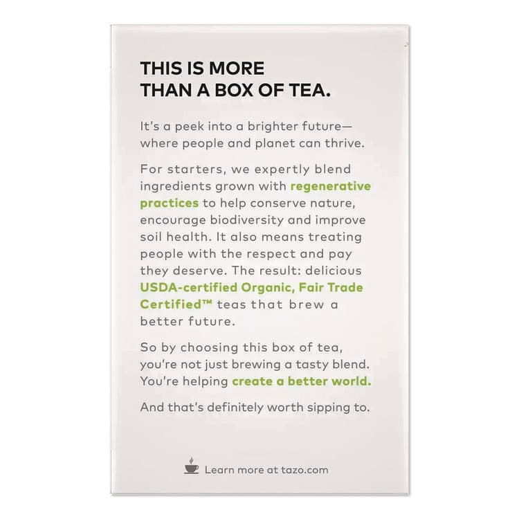 STARBUCKS COFFEE COMPANY Tea Bags, Organic Zen, 16/Box (TZOTAZ00309BX) thumbnail 3