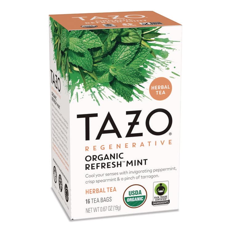 STARBUCKS COFFEE COMPANY Tea Bags, Organic Refresh Mint, 16/Box (TZOTAZ00350BX) thumbnail 2