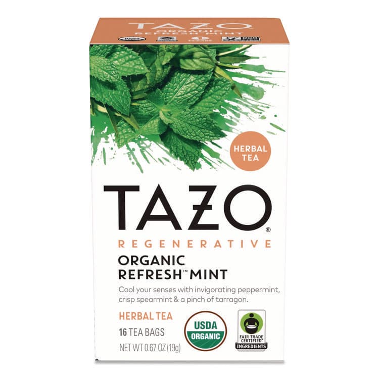 STARBUCKS COFFEE COMPANY Tea Bags, Organic Refresh Mint, 16/Box (TZOTAZ00350BX)