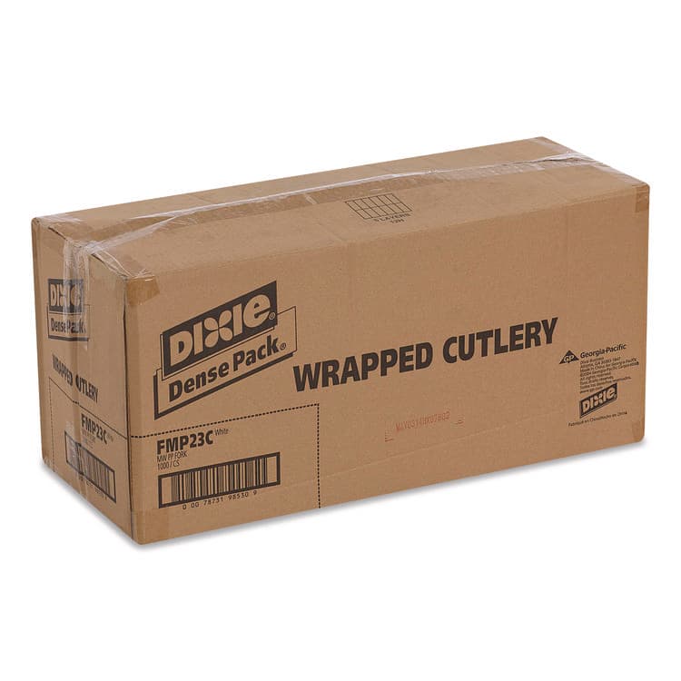 DIXIE FOOD SERVICE Mediumweight Polypropylene Cutlery, Individually Wrapped, Fork, Plastic, White, 1,000/Carton (DXEFMP23C) thumbnail 3
