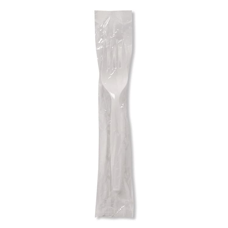 DIXIE FOOD SERVICE Mediumweight Polypropylene Cutlery, Individually Wrapped, Fork, Plastic, White, 1,000/Carton (DXEFMP23C) thumbnail 4