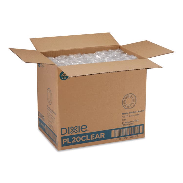 DIXIE FOOD SERVICE Plastic Portion Cup Lid, Fits 1.5 oz to 2 oz Cups, Clear, 100/Sleeve, 24 Sleeves/Carton (DXEPL20CLEAR) thumbnail 3