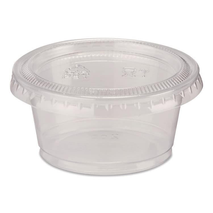 DIXIE FOOD SERVICE Plastic Portion Cup Lid, Fits 1.5 oz to 2 oz Cups, Clear, 100/Sleeve, 24 Sleeves/Carton (DXEPL20CLEAR) thumbnail 4