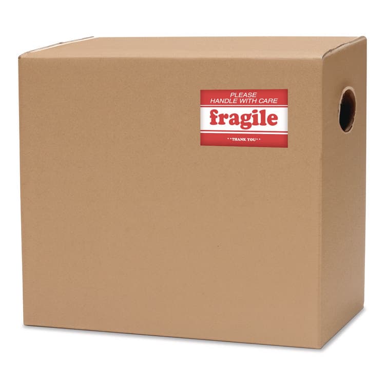 DECKER TAPE PRODUCTS, Pre-Printed Message Labels, Fragile-Please Handle with Care-Thank You, 2 x 3, White/Red, 500/Roll (DKTDL1271B) thumbnail 4