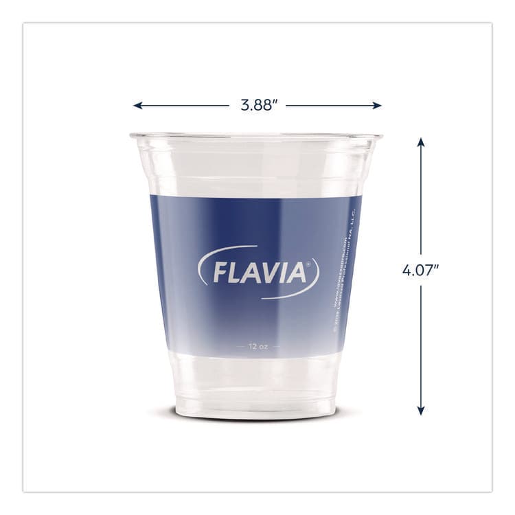 LAVAZZA Cold Cups 12 oz, Blue Band Flavia Logo, Clear/Blue, 1,000/Carton (LAV25200058) thumbnail 2