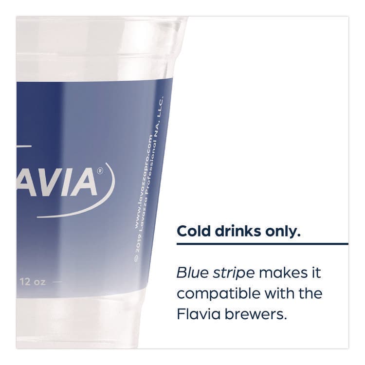 LAVAZZA Cold Cups 12 oz, Blue Band Flavia Logo, Clear/Blue, 1,000/Carton (LAV25200058) thumbnail 4